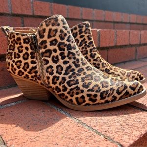 Comfy heeled Cheetah ankle boots by Very Volatile